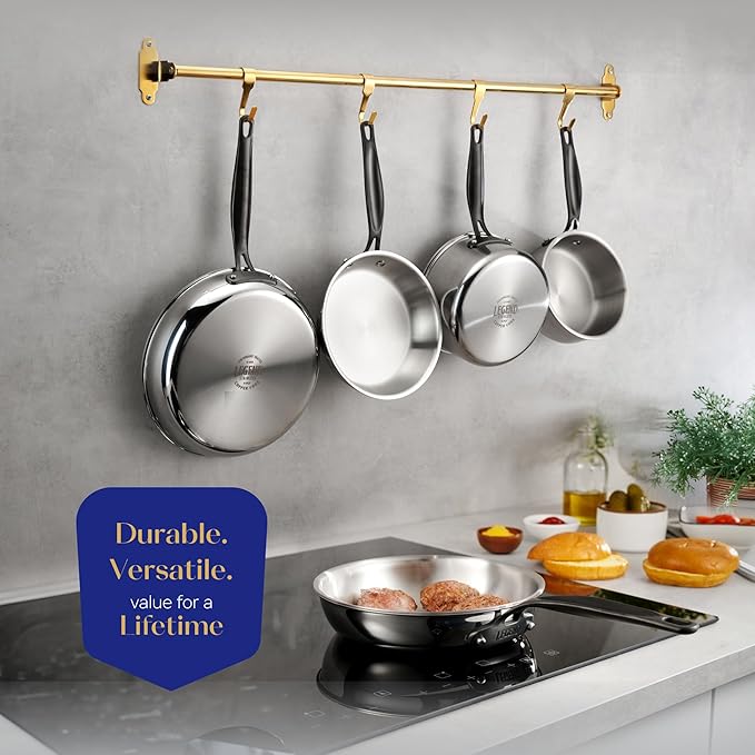 Legend 14 pc Copper Core Stainless Steel Pots & Pans Set | Pro Quality 5-Ply Clad Cookware | Professional Chef Grade Home Cooking, All Kitchen Induction & Oven Dishwasher Safe | PFOA, PTFE & PFOS Free