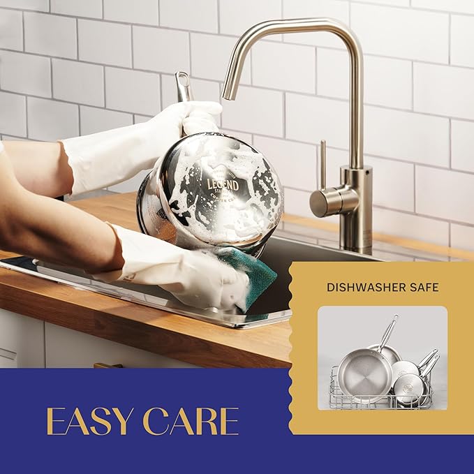 Legend 14 pc Copper Core Stainless Steel Pots & Pans Set | Pro Quality 5-Ply Clad Cookware | Professional Chef Grade Home Cooking, All Kitchen Induction & Oven Dishwasher Safe | PFOA, PTFE & PFOS Free