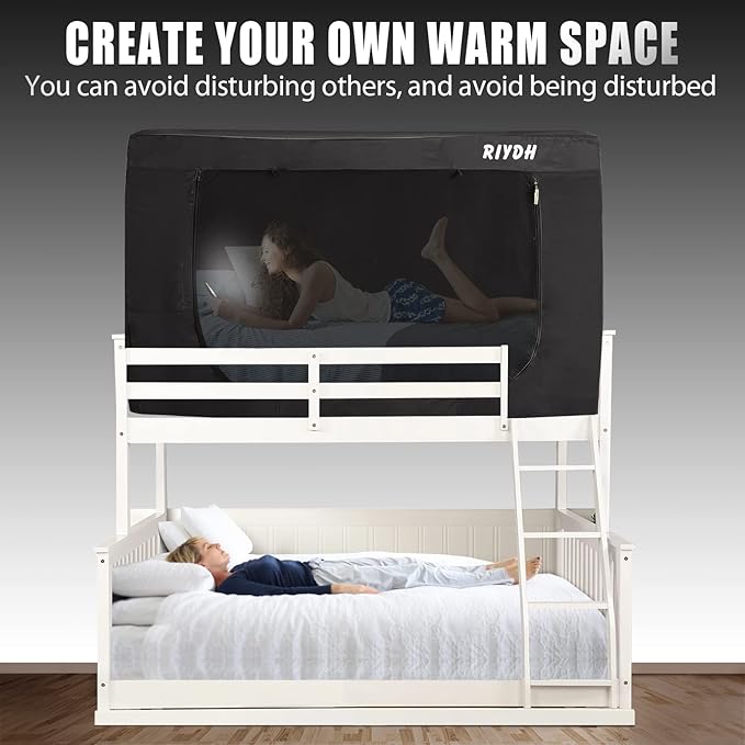 Bed Tent Twin Bed Canopy Tents for Adult - Portable Dream Tent Indoor Sleeping Tents 70% Blackout with 3 Doors Breathable Private Space Tents