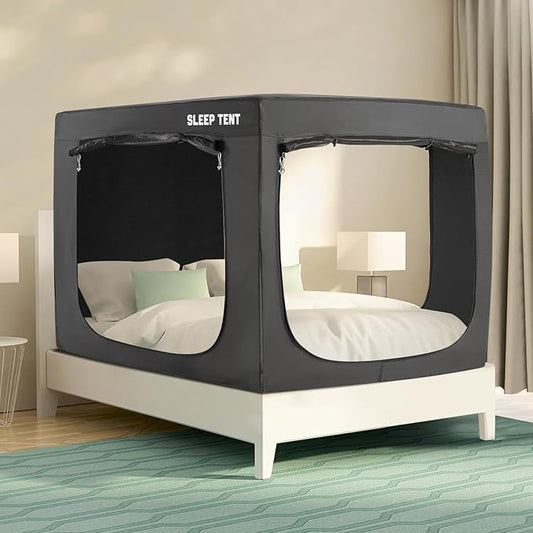 Bed Tent Twin Size Blackout Privacy Indoor Bed Canopy for Adults Sleeping Tent 75% Light Breathable(Mattress Not Included)