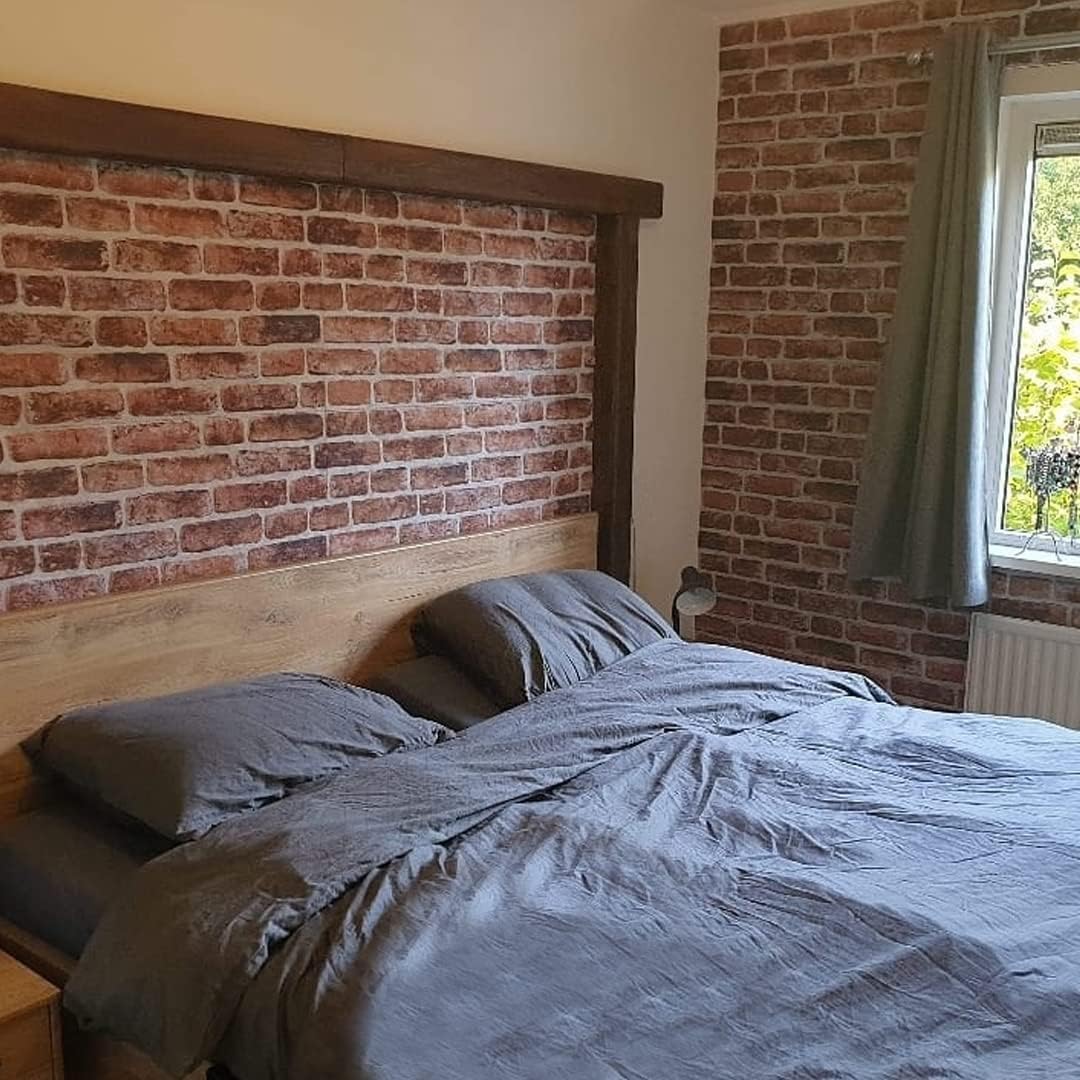 Dundee Deco 3D Wall Panels Faux Brick - Cladding, Mahogany Stone Look Wall Paneling, Styrofoam Facing for Living Room, Kitchen, Bathroom, Balcony, Bedroom, Sample, Size 10 x 10 in.