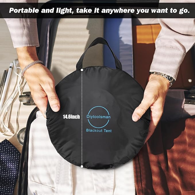 Blackout Bed Tent, Brings Comfortable Sleep Experience, Indoor Privacy Pop Bed Tent, for Personal Light Sleeper in Shared Spaces, Daily & Traveling