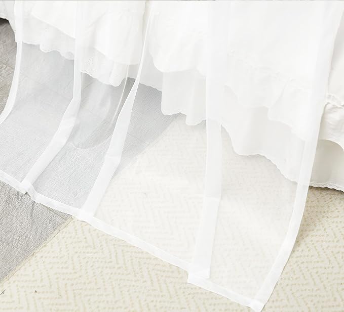 Akiky Bed Canopy Curtains for Girls Elegant Canopies Curtain Scarf with Light Great as Room Decor,Wedding decortion,Window Valance Curtain (Twin,White)