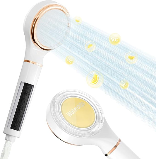 Waterdrop SF02-SL Filtered Shower Head with Handheld, High Pressure & Vitamin C for Healthier Hair & Skin, Softener Water, Reduce Chlorine, Reduce Hair Shedding, Soothe Dry Skin, Lemon Yellow