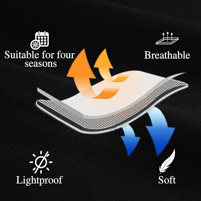 Hvqic Black Canopy Bed Curtains - 4 Corner Post Bed Curtains Queen Bed Curtains Lightproof Drapes Bed Canopy for Adults & Girls Bedroom Decoration (Queen,Black)