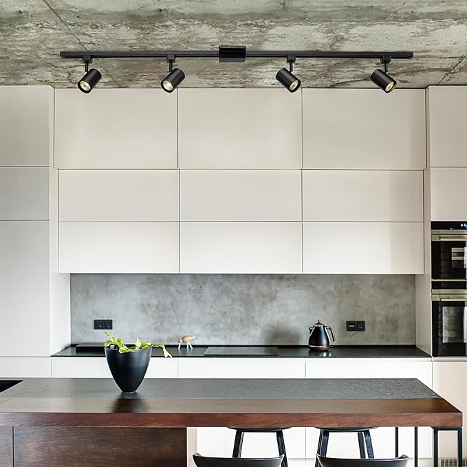 Globe Electric 59738 Tribeca 4-Light 56" Track Lighting Kit, Matte Black, Bulb Not Included