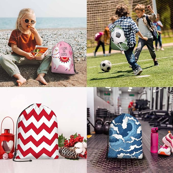 Gym Backpack Happy Easter Volleyball Bag Sports Backpack Color Easter Eggs Flower Dots Strips Pattern 14x16.9 Inch