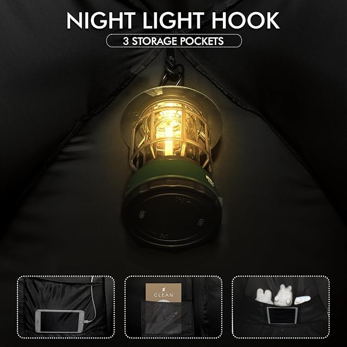 Bed Tent Bed Canopy Portable Twin Size Dream Tents 4 Doors 4 Mesh 80% Blackout - Indoor Breathable Sleeping Tents Privacy Space Tents for Adult with String Light