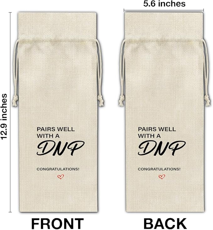 HOIJAUMAI DNP Graduation Gifts DNP Graduation Wine Bag Pairs Well with a DNP Wine Gift Bags for Women Men