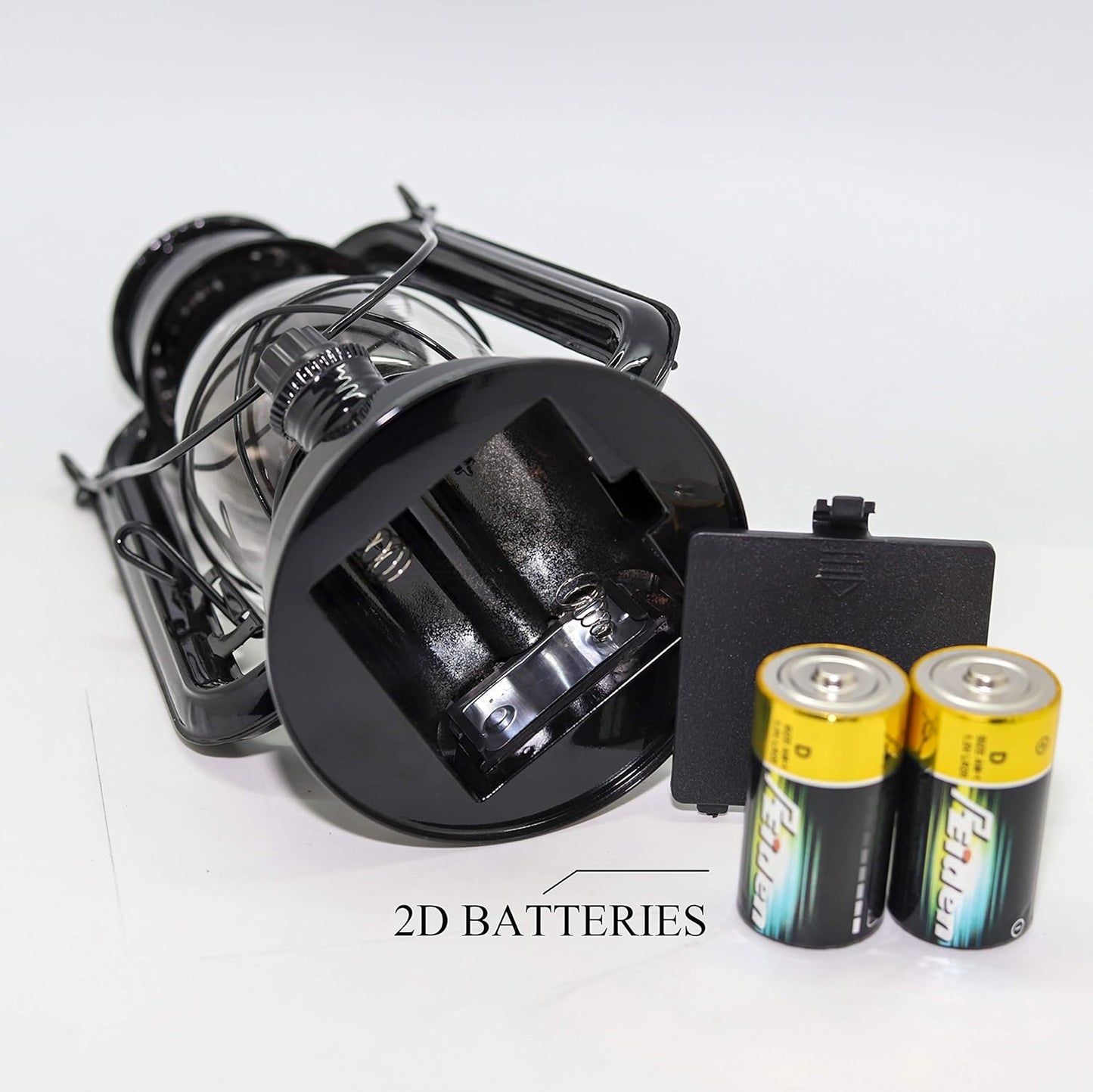 YAKii LED Vintage Lantern Metal Hanging Hurricane Lantern 12 LED Dimmer Switch Cold White Battery Operated Power Outage Indoor Camping Lighting Outdoor Brooklyn Decoration (Black Pack of 8)