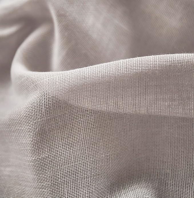 Mengersi Linen Canopy Bed Curtains for Twin,Full,Queen and King Size Bed,Bed Canopy Natural Blended Curtain Panels, 8 Panels Set (All Bed Sizes, Gray)