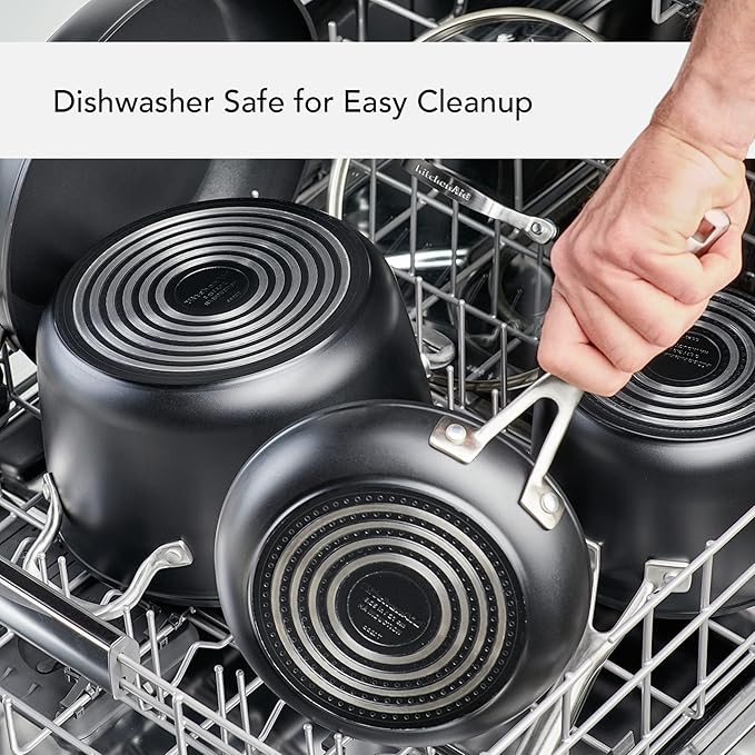 KitchenAid Hard Anodized Induction Nonstick Stir Fry Pan/Wok with Helper Handle, 12.25 Inch, Matte Black