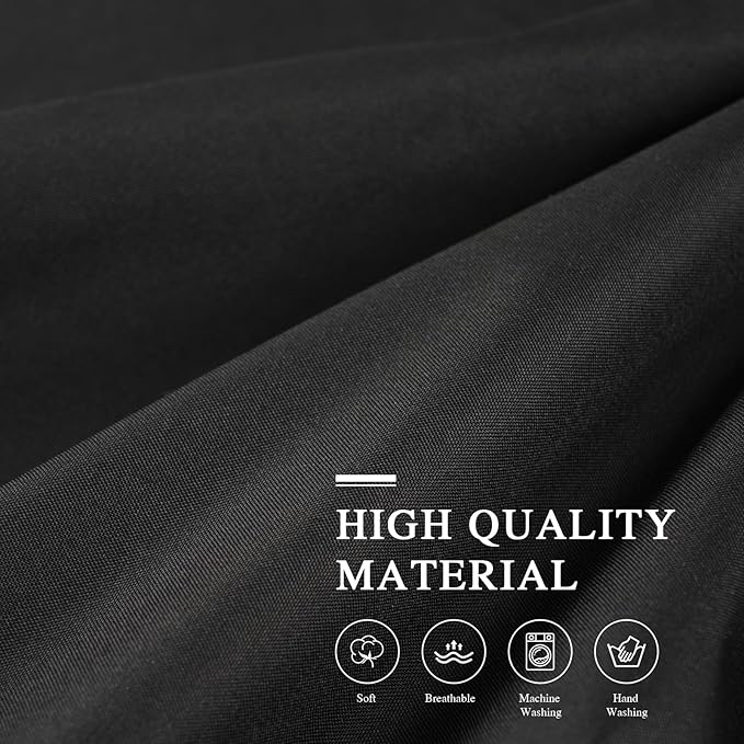 Black Canopy Bed Curtains - 4 Corner Post Bed Curtains King Lightproof Drapes Bed Canopy Curtain with Tie Backs for Adults & Girls Bedroom Decoration(Black,King)