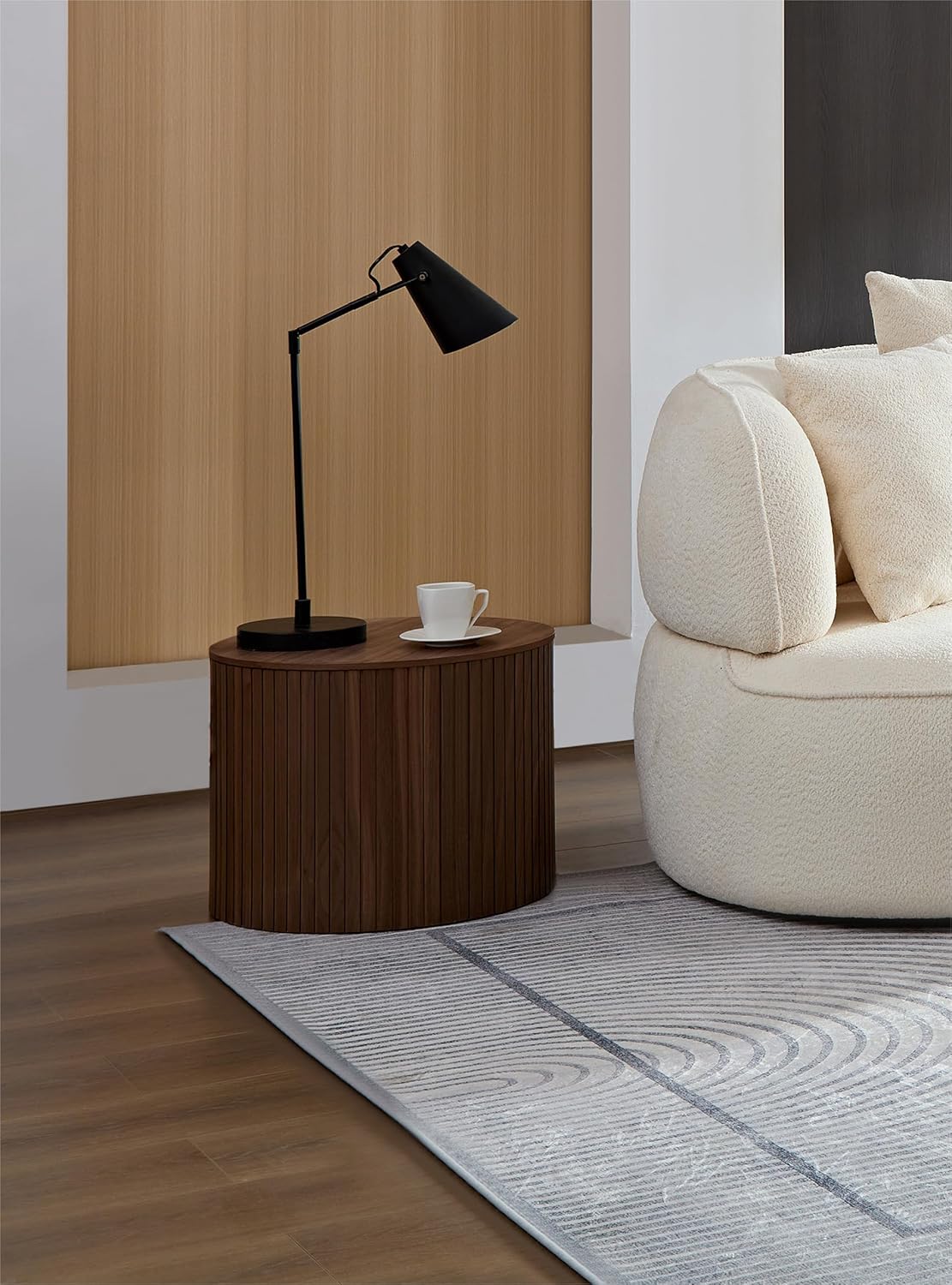 Nesting Coffee Table Set of 2,Modern Round Wooden Coffee Tables with Storage,Luxury Side Table Accent End Table for Small Space Living Room Apartment