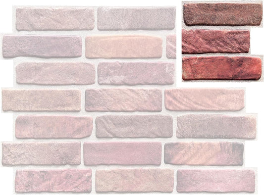CONCORD WALLCOVERINGS ™ Sample for Display Purpose only Retro-Art 3D Wall Panel, Faux Brick in Red, PVC, 7" x 10", 572OR