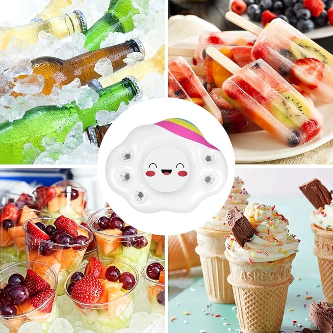 Hemoton Inflatable Serving Bar Buffet 2 PCS, Drink Bottle Holder Floating Beverage Salad Fruit Serving Bar for Indoor Outdoor Summer Beach Luau Party, Picnic, BBQ, Camping, Water Fun Decorations