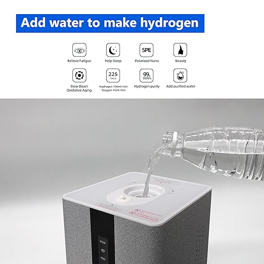 H2&O2 Inhalation Machine with 225ml/min 99.99% High Purity H2 Low Noise Hydrogen Water Generator ionizer SPE/PEM