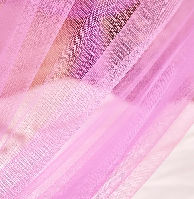 Mengersi 4 Corner Post Elegant Mosquito Net Curtain Bed Canopy for Full Queen King Size Bed,Suitable for Indoor Outdoor Net (87x79x98“(Suggested for Full to King), Pink)