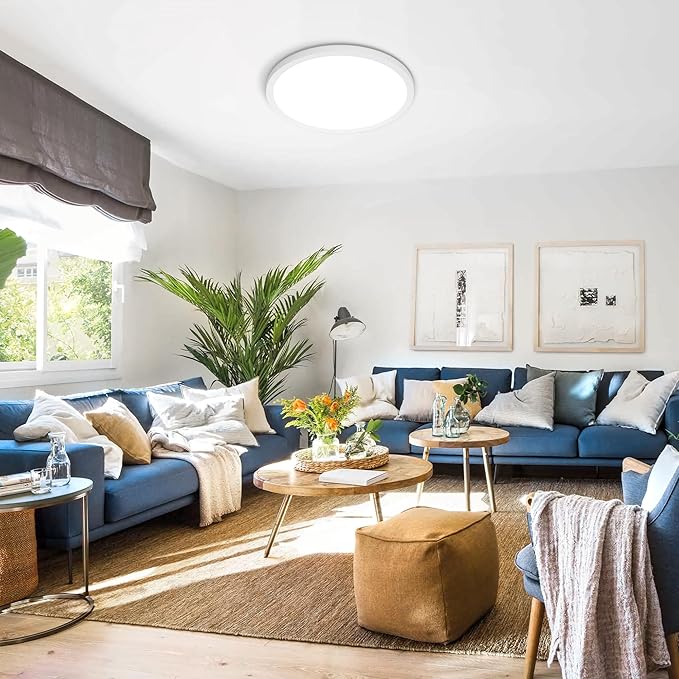 SunRider 4 Pack 12 Inch LED Flush Mount Ceiling Light, 2400LM, 5000K Daylight White, 24W Dimmable Modern Slim Round Flat Ceiling Lights for Bedroom