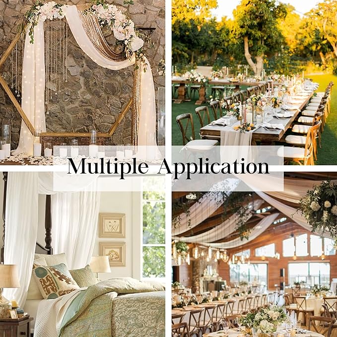 Fragrantex Pink Sheer Scarf Curtain for Canopy Bed Lightweight Soft Chiffon Fabric Decorative Scarf Swage Valance for Window Kids Room Wedding Party Arch 52" Wx256 L 7 Yards,1 Panel,Blush