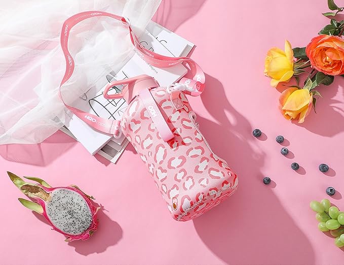 H2O Capsule 2.2L Half Gallon Water Bottle with Storage Sleeve and Covered Straw Lid – BPA Free Large Reusable Drink Container with Handle - Big Sports Jug, 2.2 Liter (74 Ounce)