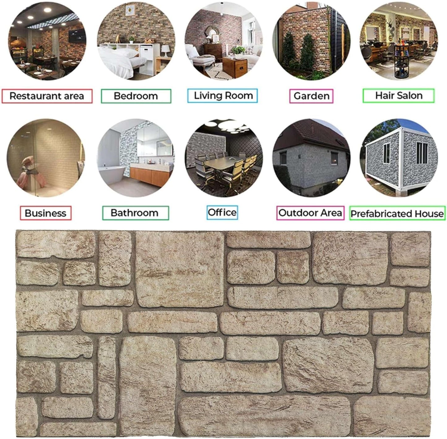 IZODEKOR 3D Brick Effect Wall Panels - Cladding, Stone Look, Styrofoam Panels for Living Room, Kitchen, Bathroom, Balcony, Bedroom, Back of Counter, and Teras | Ancient Traces (10" x 10" Sample)