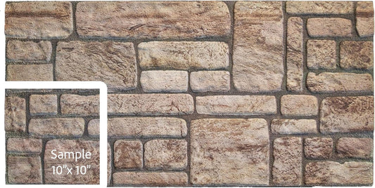 Dundee Deco 3D Wall Panels Faux Brick - Cladding Beige Stone Look Wall Paneling, Styrofoam, Sample, Size 10 x 10 in.