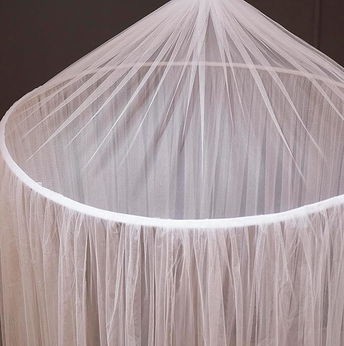 Mengersi Bed Canopy Mosquito Net,Canopy Bed Curtains for Twin Full Queen King Size Bed,Dome Mosquito Netting Bed Tent for Indoor Outdoor,Kid Bed and Adult Beds-White