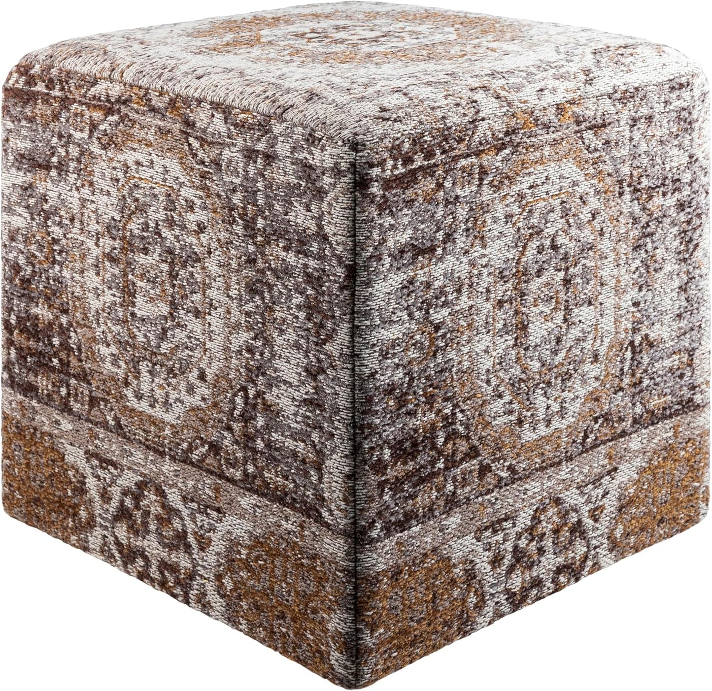 Mark&Day Pouf Ottoman, Kaltenleutgeben Traditional Camel Cube Pouf Foot Rest for Living Room, Bedroom and Boho Home Decor (18"x18"x18")