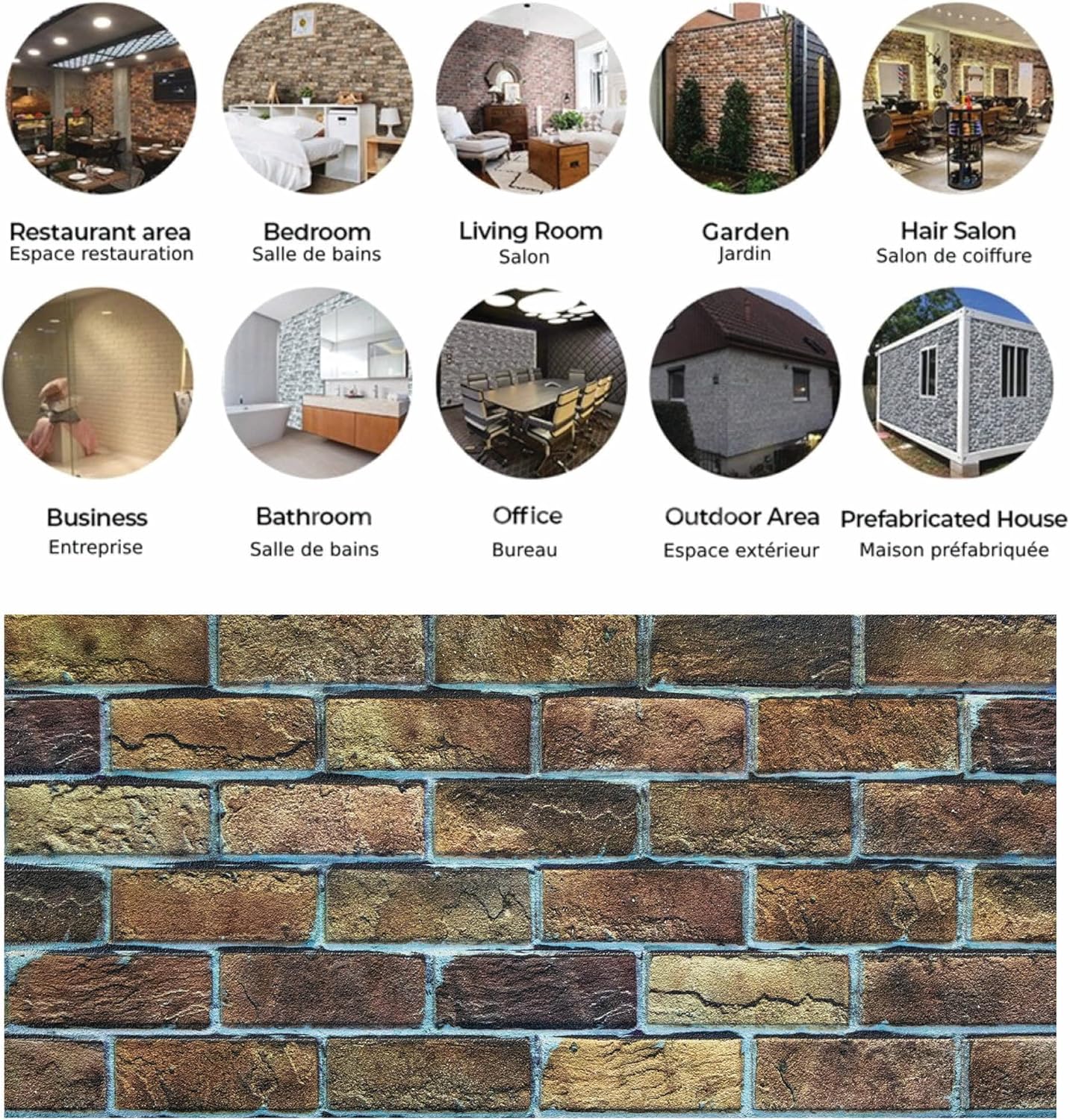 Dundee Deco 3D Wall Panels Faux Brick - Cladding, Brown Beige Stone Look Wall Paneling, Styrofoam Facing for Living Room, Kitchen, Bathroom, Balcony, Bedroom, Sample, Size 10 x 10 in.