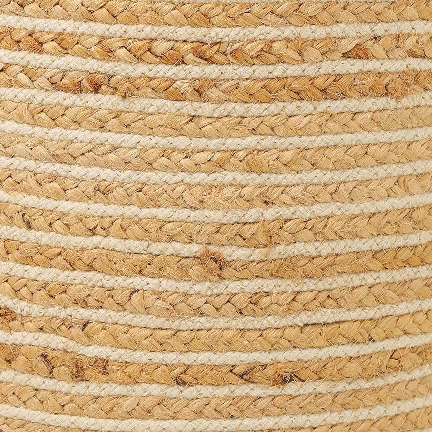 REDEARTH · Cylindrical Pouf Foot Stool Ottoman - Jute Braided Pouffe Poof Sitting Footrest for The Living Room, Bedroom, Nursery, Patio, Lounge & Other Rooms in Home (14.5”x14.5”x16”; Natural Ivory)