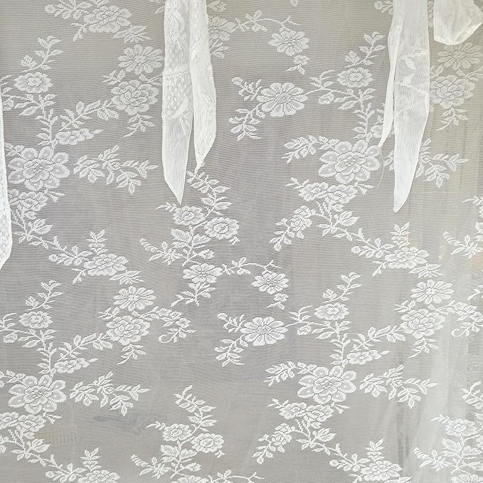 Mengersi Canopy Bed Curtains with Tie Backs,Bed Canopy Curtains Bed Drapes Sheer Curtains for Bedroom Decor（Twin,White