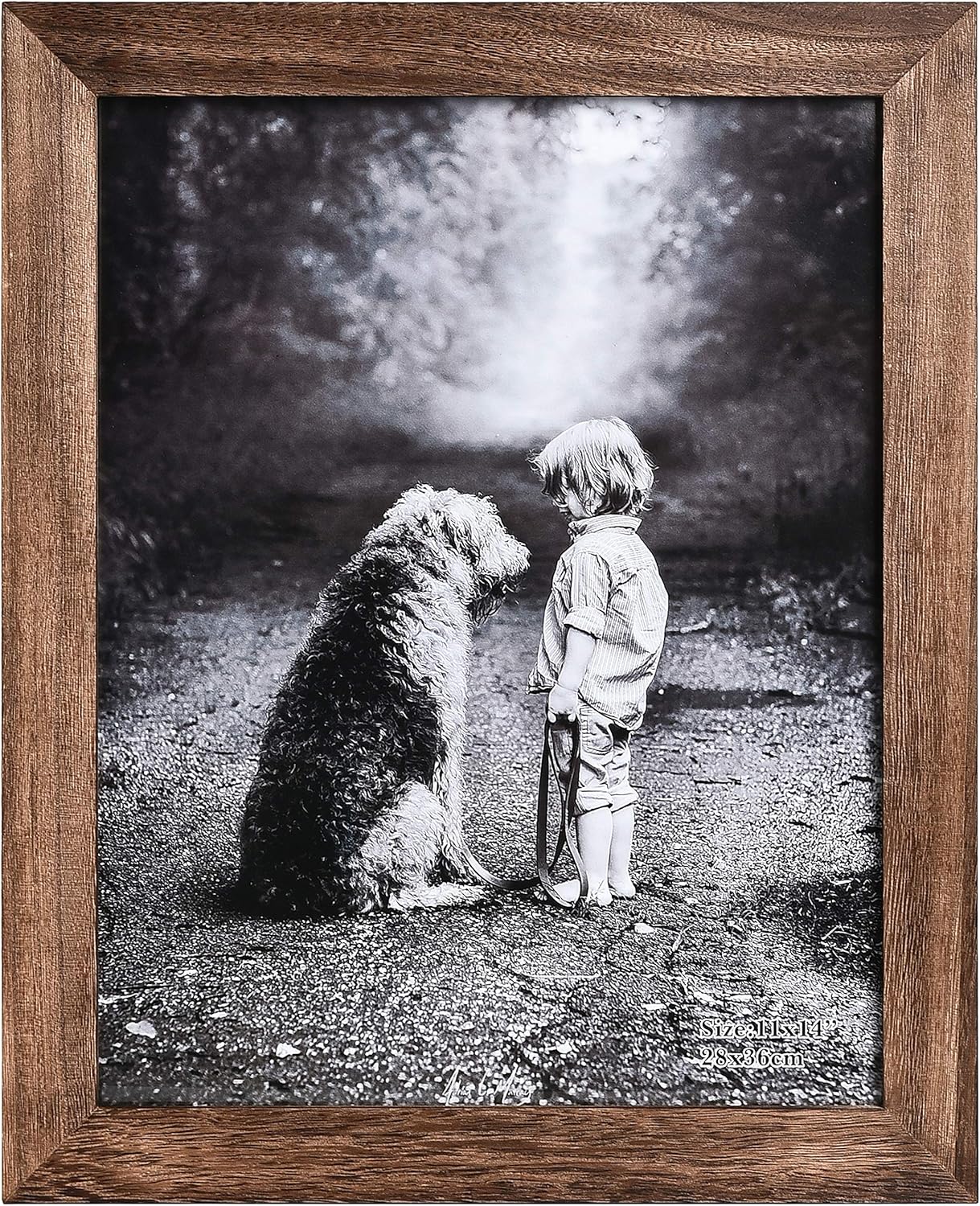 Yaetm-11x14 Picture Frame, Natural Solid Wood Photo Frame Display for Wall Mounting, High Definition Glass Carbonized Black(2 Pack)